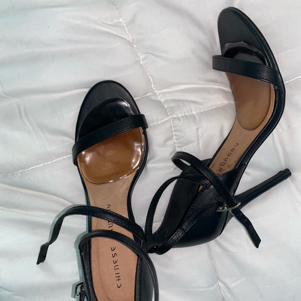 Black 3in. Heels w/ Cross Strap